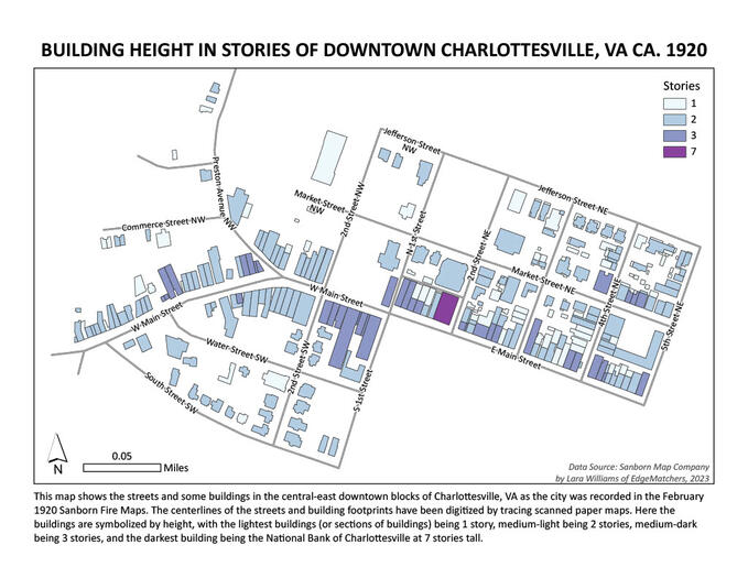 Charlottesville Building Heights, 1920